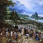 Jan Brueghel The Elder - Seaport with Christs Sermon