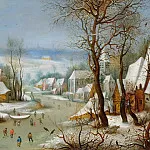 Winter landscape with bird snaring, Jan Brueghel The Elder