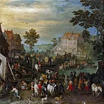 Market day in the village, Jan Brueghel The Elder