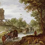 Landscape with Flooded Road and Windmill, Jan Brueghel The Elder