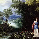 Saint Margaret And The Dragon In A Landscape, Jan Brueghel The Elder