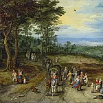 Landscape with Travellers and Peasants on a Track, Jan Brueghel The Elder