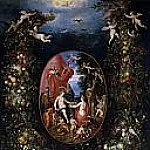 Jan Brueghel The Elder - Cibeles y las Estaciones dentro de un festón de frutas