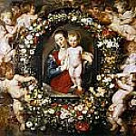 Jan Brueghel The Elder - Virgin and Child in a Garland of Flowers