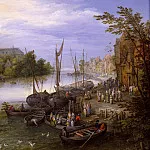 Riverside Village with Landing Stage, Jan Brueghel The Elder