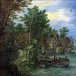 View of a Village along a River, Jan Brueghel The Elder