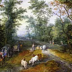 Woodland Landscape with Travelers on a Path, Jan Brueghel The Elder