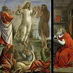 Triptych showing the Transfiguration with Saints Jerome and Augustine, Alessandro Botticelli