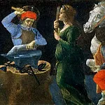 Coronation of the Virgin, predella – Miracle of St. Eligius, Alessandro Botticelli