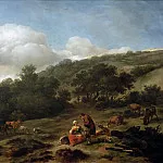 Nicolaes (Claes Pietersz.) Berchem - Hilly Landscape with Shepherds