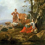 Landscape with herdswomen, Nicolaes (Claes Pietersz.) Berchem