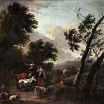 Nicolaes (Claes Pietersz.) Berchem - Italian landscape with shepherds