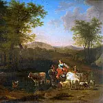 Nicolaes (Claes Pietersz.) Berchem - Pastoral Landscape With Figures