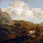 Nicolaes (Claes Pietersz.) Berchem - Two shepherd leading a flock