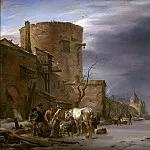 Nicolaes (Claes Pietersz.) Berchem - Haarlem City Wall in the winter