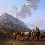 Nicolaes (Claes Pietersz.) Berchem - Mountain landscape with shepherds