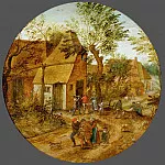 Pieter Brueghel the Younger - Village Street with Peasants
