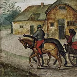 Pieter Brueghel the Younger - Peasants in an open wagon
