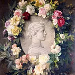 Ханс Херман - Портрет Жанны д’Арк в цветочном обрамлении