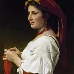 The knitter, Adolphe William Bouguereau