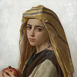 GIRL WITH A POMEGRANATE, Adolphe William Bouguereau