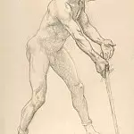 Nude Male Figure with a Sword, Alexandre Cabanel