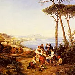 Группа крестьян и Неаполитанский залив сзади, Консальво Карелли
