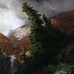 Адольф фон Менцель - Горное ущелье в долине Хандег, кантон Берн