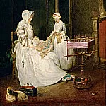 Hard-working mother, Jean Baptiste Siméon Chardin