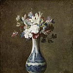 flowers in blue and white vase, Jean Baptiste Siméon Chardin