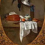Duck Hung by a Leg, Pie, Bowl and Pot with Olives, Jean Baptiste Siméon Chardin