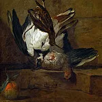 Huppoe, partridge, woodcock and pomegranate, Jean Baptiste Siméon Chardin