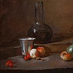Carafe of Wine, Silver Goblet, Five Cherries, Two Peaches, an Apricot and a Green Apple, Jean Baptiste Siméon Chardin