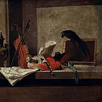 Musical Instruments and Parrot, Jean Baptiste Siméon Chardin
