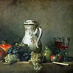 Still Life with Grapes and Pomegranates, Jean Baptiste Siméon Chardin