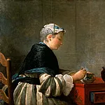 Woman drinking tea, Jean Baptiste Siméon Chardin