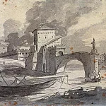 View of the Tiber and Castel St. Angelo, Jacques-Louis David