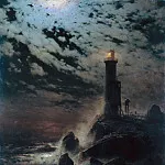 Арнольд Бёклин - Маяк на скале в лунную ночь