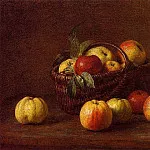 Игнас-Анри-Жан-Теодор Фантен-Латур - Корзина с яблоками на столе
