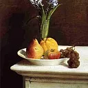 Ignace-Henri-Jean-Theodore Fantin-Latour - Still Life Hyacinths and Fruit