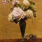 Ваза с пионами и белыми цветами калины, Игнас-Анри-Жан-Теодор Фантен-Латур