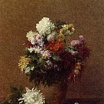 Ignace-Henri-Jean-Theodore Fantin-Latour - Large Bouquet of Chrysanthemums