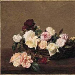Ignace-Henri-Jean-Theodore Fantin-Latour - A Basket of Roses