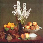 Игнас-Анри-Жан-Теодор Фантен-Латур - Белые ночные фиалки и фрукты