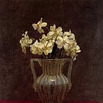 Ignace-Henri-Jean-Theodore Fantin-Latour - Narcisses in an Opaline Glass Vase