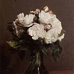 Ignace-Henri-Jean-Theodore Fantin-Latour - White Roses in a Green Vase