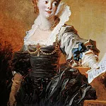 Portrait of a Singer Holding a Sheet of Music, Jean Honore Fragonard