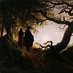 Мужчина и женщина, созерцающие луну