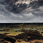 Генрих Бюркель - Берег моря в лунном свете