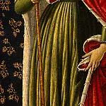 Беноццо Гоццоли - Святая Урсула с ангелами и донатором, 1455, фрагмент